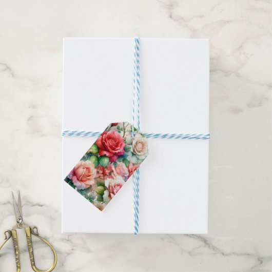 Muster der Whimsikschen Rose Geschenkanhänger (Mit Garn)