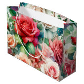 Muster der Whimsikschen Rose Große Geschenktüte (Rückseite Schrägansicht)