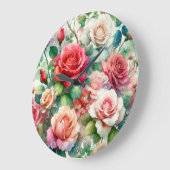 Muster der Whimsikschen Rose Große Wanduhr (Winkel)