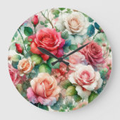 Muster der Whimsikschen Rose Große Wanduhr (Vorderseite)