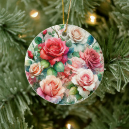 Muster der Whimsikschen Rose Keramik Ornament