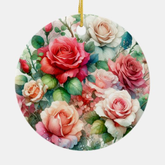 Muster der Whimsikschen Rose Keramik Ornament (Hinten)