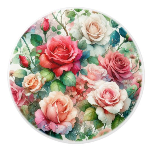 Muster der Whimsikschen Rose Keramikknauf (Vorderseite)