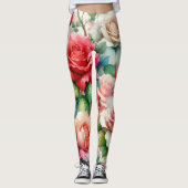Muster der Whimsikschen Rose Leggings (Vorderseite)