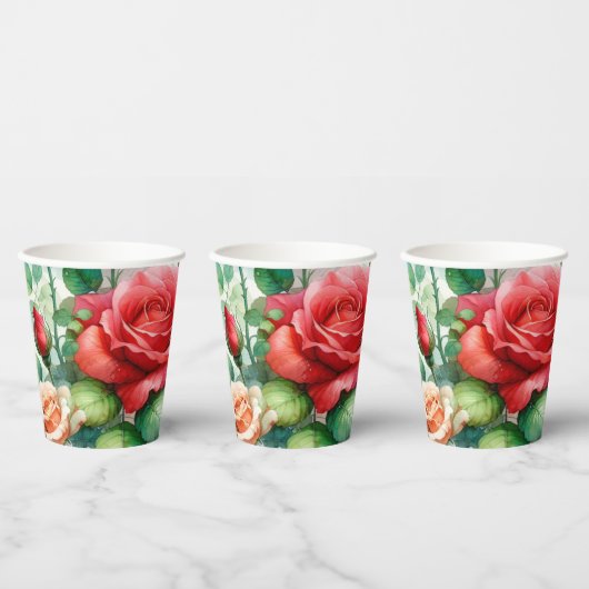Muster der Whimsikschen Rose Pappbecher (Multi)