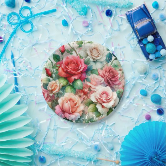 Muster der Whimsikschen Rose Pappteller (Party)