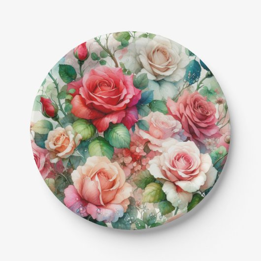 Muster der Whimsikschen Rose Pappteller (Vorderseite)