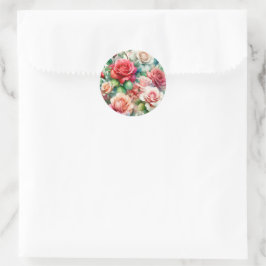 Muster der Whimsikschen Rose Runder Aufkleber