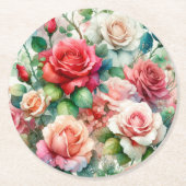 Muster der Whimsikschen Rose Runder Pappuntersetzer (Vorderseite)