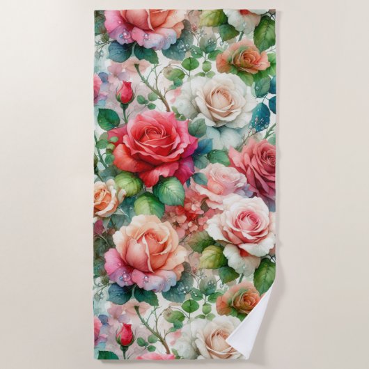 Muster der Whimsikschen Rose Strandtuch (Vorderseite)