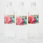 Muster der Whimsikschen Rose Wasserflaschenetikett (Flaschen)