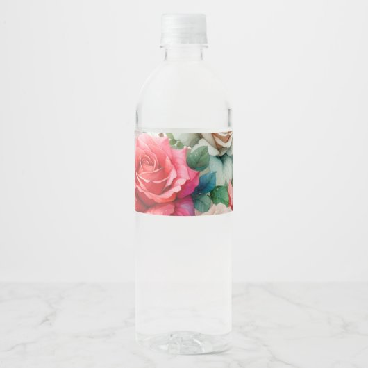 Muster der Whimsikschen Rose Wasserflaschenetikett (Vorderseite)