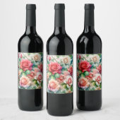 Muster der Whimsikschen Rose Weinetikett (Flaschen)