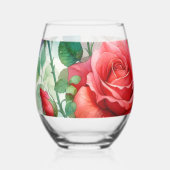 Muster der Whimsikschen Rose Weinglas Ohne Stiel (Vorderseite)