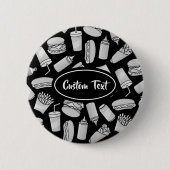 Muster der White Fast Food Icons Button (Vorderseite)