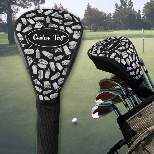 Muster der White Fast Food Icons Golf Headcover