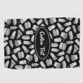 Muster der White Fast Food Icons Golfhandtuch (Horizontal)