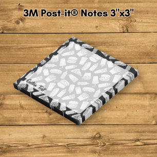 Muster der White Fast Food Icons Post-it Klebezettel