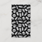 Muster der White Fast Food Icons Visitenkarte (Rückseite)