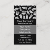 Muster der White Fast Food Icons Visitenkarte (Vorderseite)