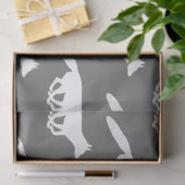 Muster der White Fox Silhouetten Seidenpapier (Geschenk)