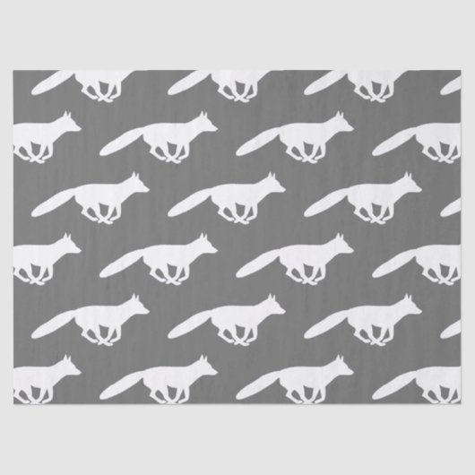 Muster der White Fox Silhouetten Seidenpapier (Vorderseite)