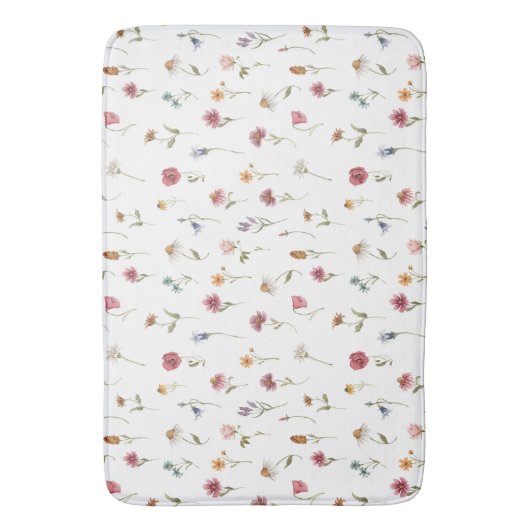 Muster der Wildblume der Aquarellfrüchte Badematte (Vorderseite Vertikal)