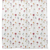 Muster der Wildblume der Aquarellfrüchte Duschvorhang (Vorderseite)