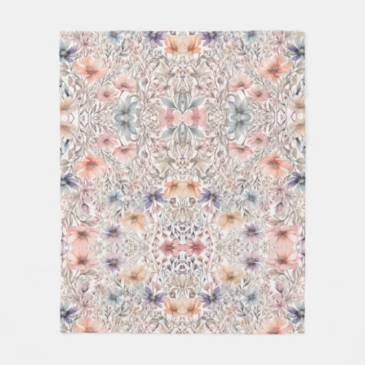 Muster der Wildblume Pastel Fleecedecke (Vorderseite)