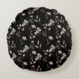 Muster der Wildblume Rundes Kissen