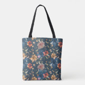 Muster der Wildblumen | Monogramm Totbeutel Tasche (Rückseite)