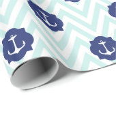 Muster der Zickzack Navy Blue Anchors Geschenkpapier (Rolleneckpunkt)