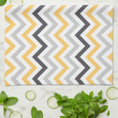 Muster der Zickzack Streifen in Grau und Gelb Geschirrtuch (Gefaltet)
