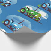 Muster der Zugmaschine (blauer Hintergrund) Geschenkpapier (Ecke)