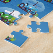 Muster der Zugmaschine (blauer Hintergrund) Puzzle (Seite)