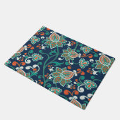 Muster des Aquamarinen roten Blumenmusters Fußmatte (Schrägansicht)