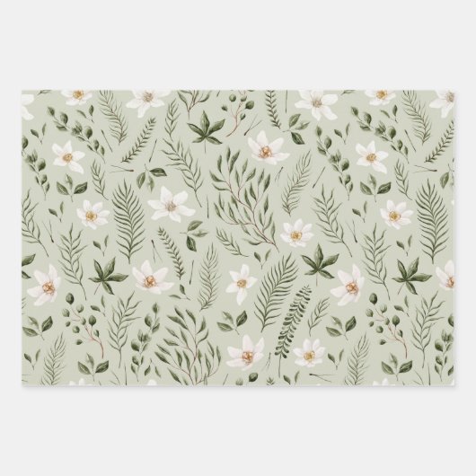 Muster des Aquarellwaldes Geschenkpapier Set (Vorderseite 3)