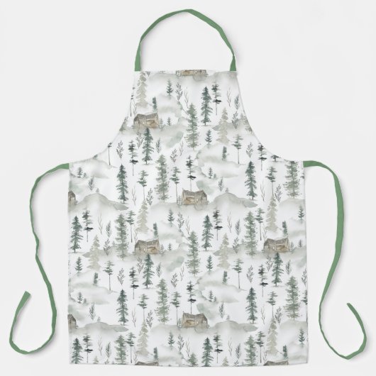 Muster des Aquarellwaldes Schürze (Vorderseite)