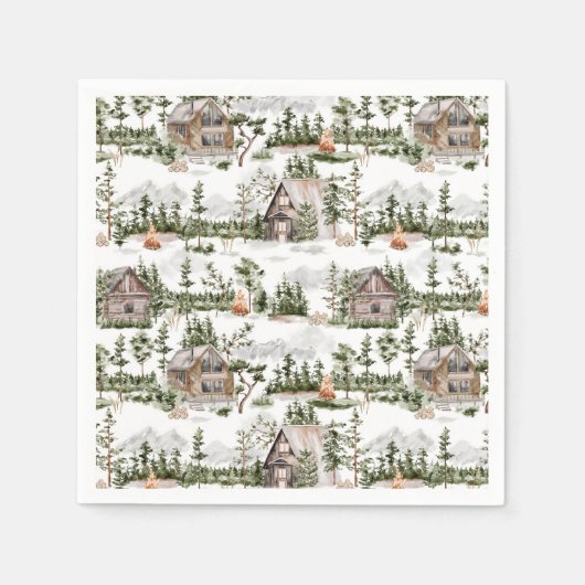 Muster des Aquarellwaldes Serviette (Vorderseite)