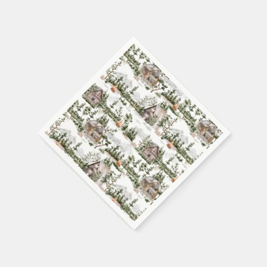 Muster des Aquarellwaldes Serviette (Ecke)