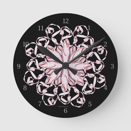 Muster des Balletts (rosa) Uhr (Vorderseite)