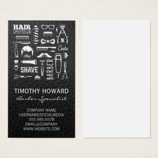 Muster des Barber Shops | Leder (Vorne & Hinten)