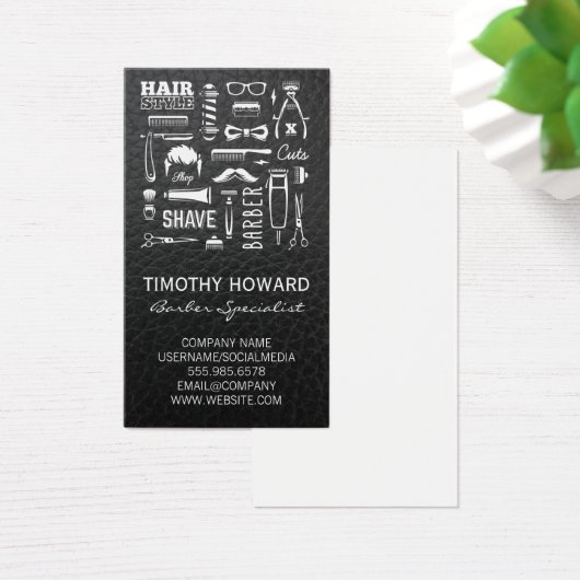 Muster des Barber Shops | Leder (Schreibtisch)