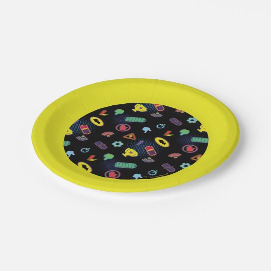 Muster des Batwheels™-Symbol Pappteller (Schrägansicht)