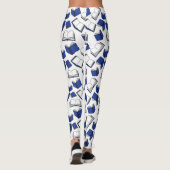 Muster des Bibliothekarbilds "Blue and White Books Leggings (Rückseite)