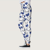 Muster des Bibliothekarbilds "Blue and White Books Leggings (Links)