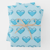 Muster des blauen Herzens Geschenkpapier Set (Beispiel)