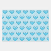 Muster des blauen Herzens Geschenkpapier Set (Vorderseite)