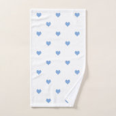 Muster des blauen und weißen Herzens Badhandtuch Set (Handtuch)