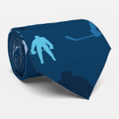 Muster des Blue Ice Hockey Players Krawatte (Gerollt)